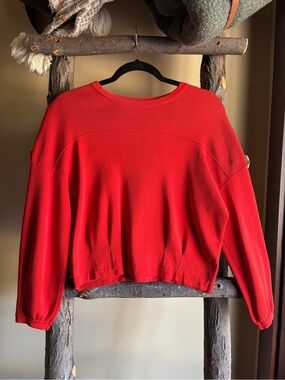 Vintage Orange Red Crewneck Crop Sweater